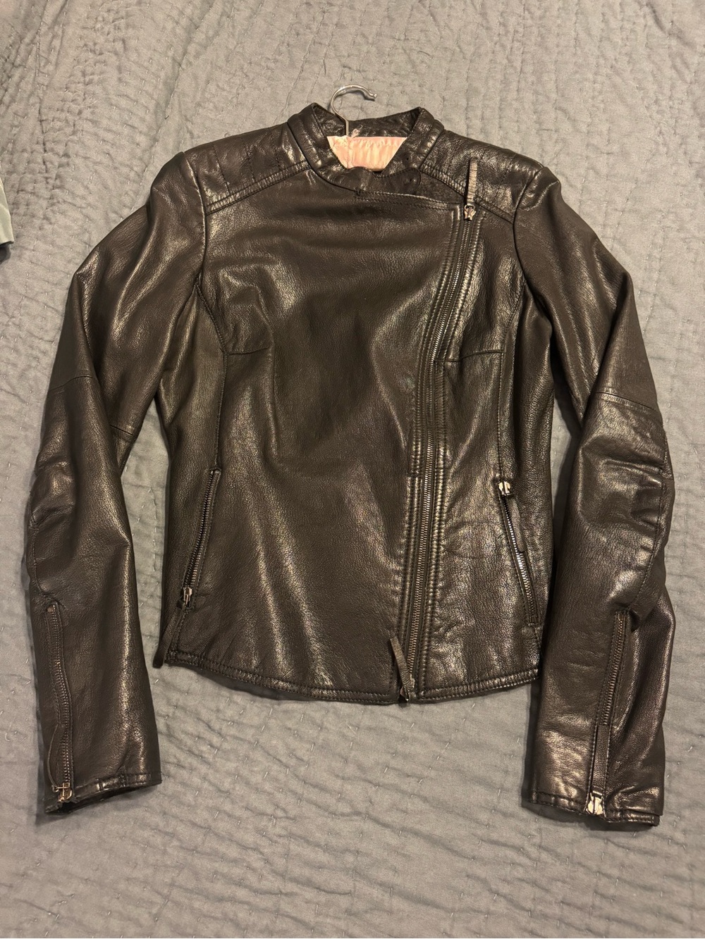 Women’s Brogden 1959 Italian Goat Leather Asymmetrical Moto Jacket - Black